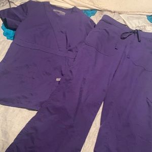 Purple greys anatomy scrub set